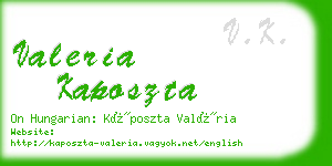 valeria kaposzta business card